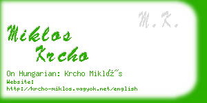 miklos krcho business card